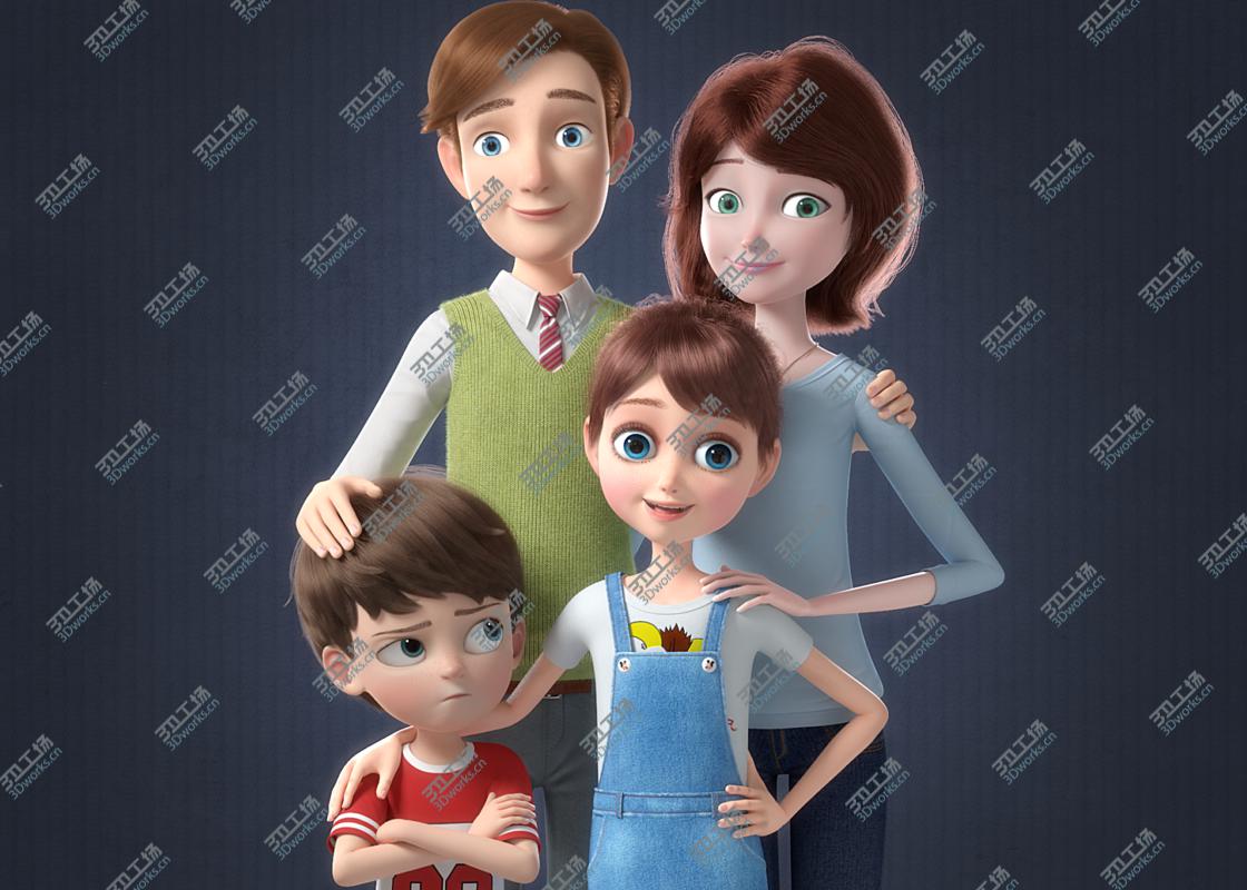 images/goods_img/20210113/Cartoon Family Rigged V2 3D model/2.jpg